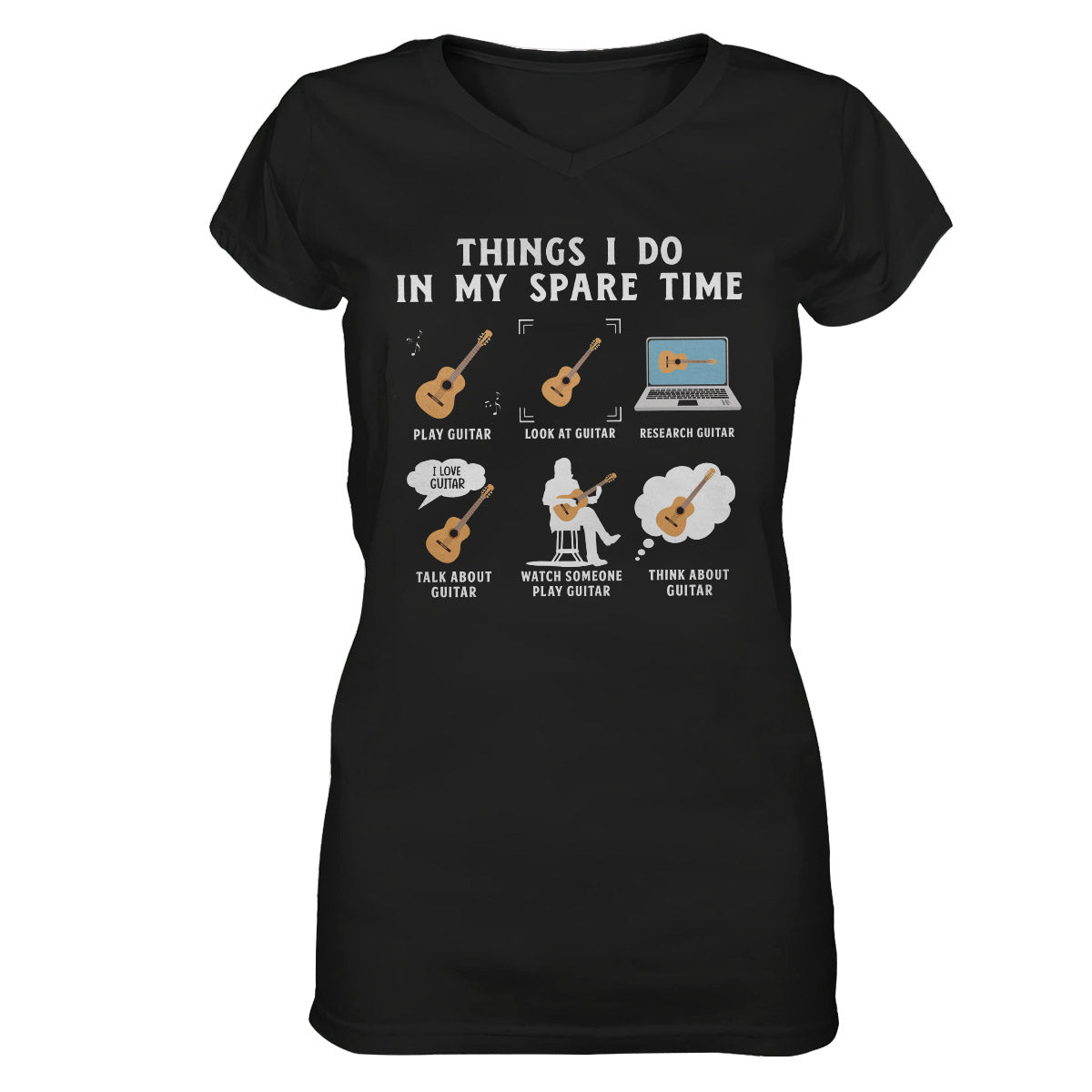 Guitar Lovers Things I Do In My Spare Time Ez12 0210 Women V-Neck T-Shirt