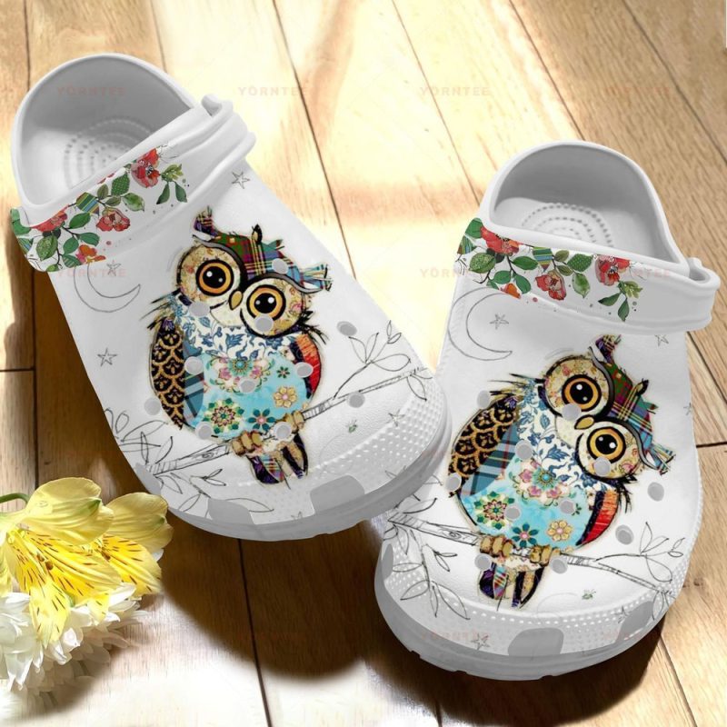 Beautiful Owls Tree Gift For Lover Rubber clog Shoes Comfy Footwear