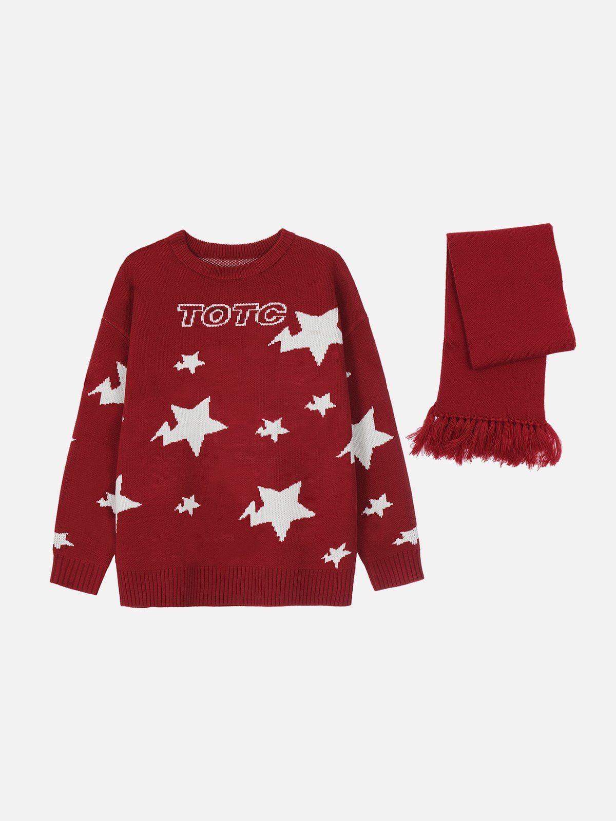 Talishko™ – Star Jacquard Scarf Sweater