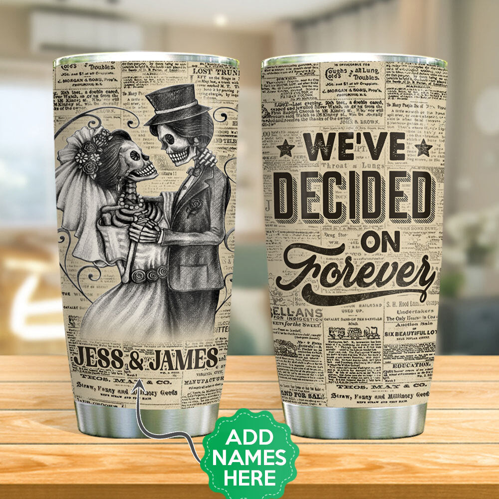 Personalized Skull Couple Ever After Agmz1208003Z Stainless Steel Tumbler