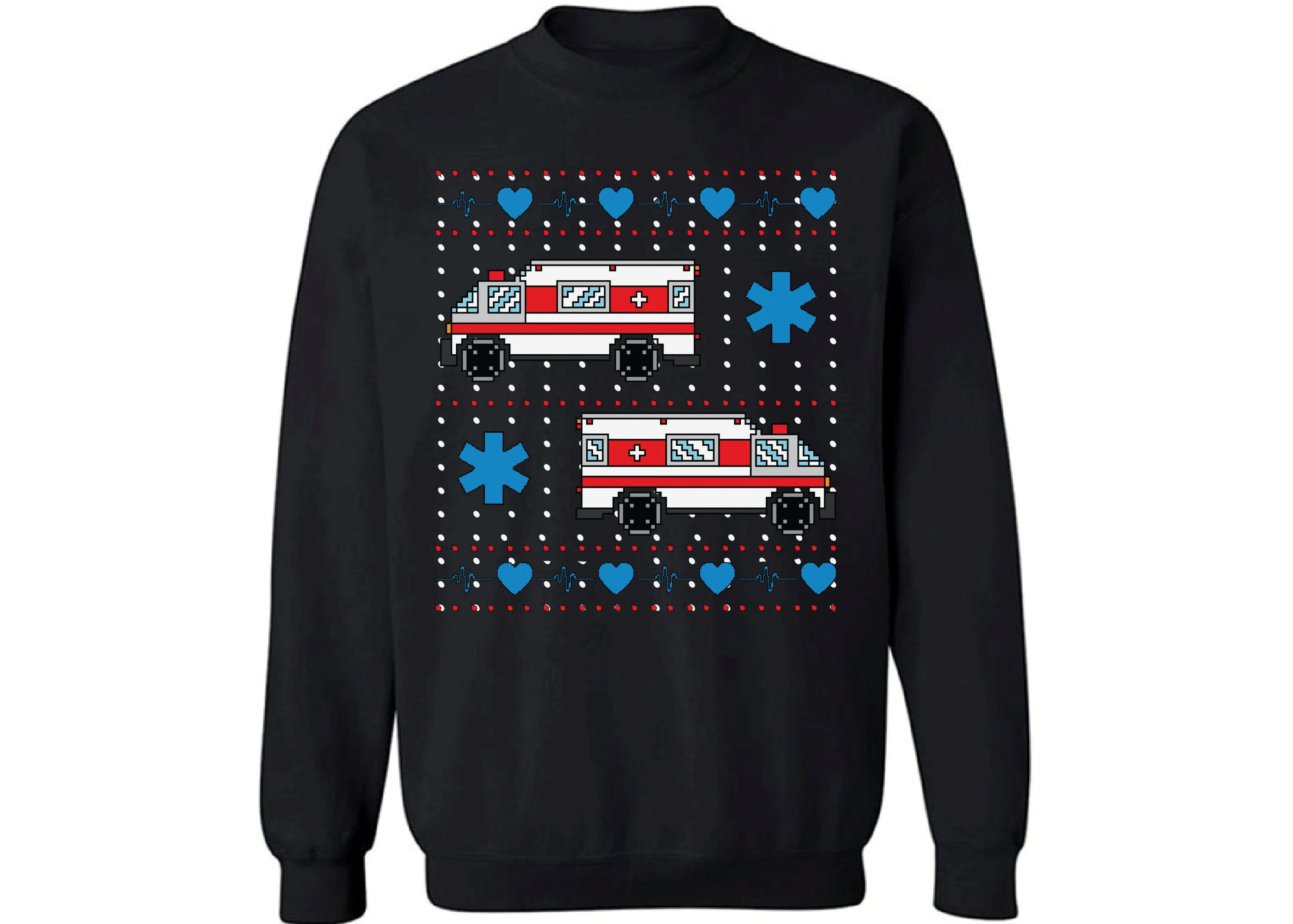 Ambulance Christmas Sweatshirt. Christmas Ugly Sweater. Ambulance Driver Gifts.