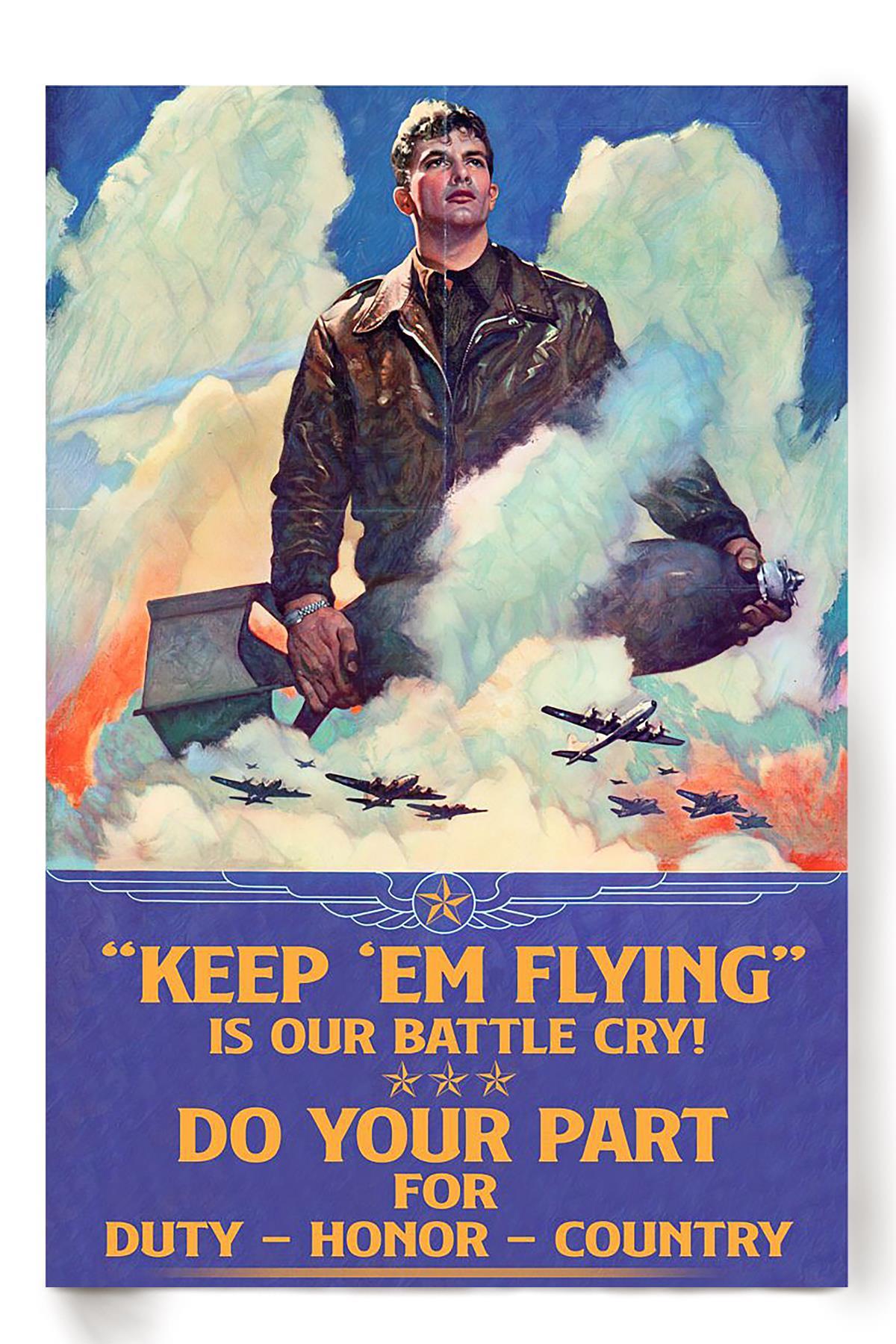 Air Force Do Your Part For Duty Honor Country Airplane Pilot Wall Art Home Decor Gift Poster