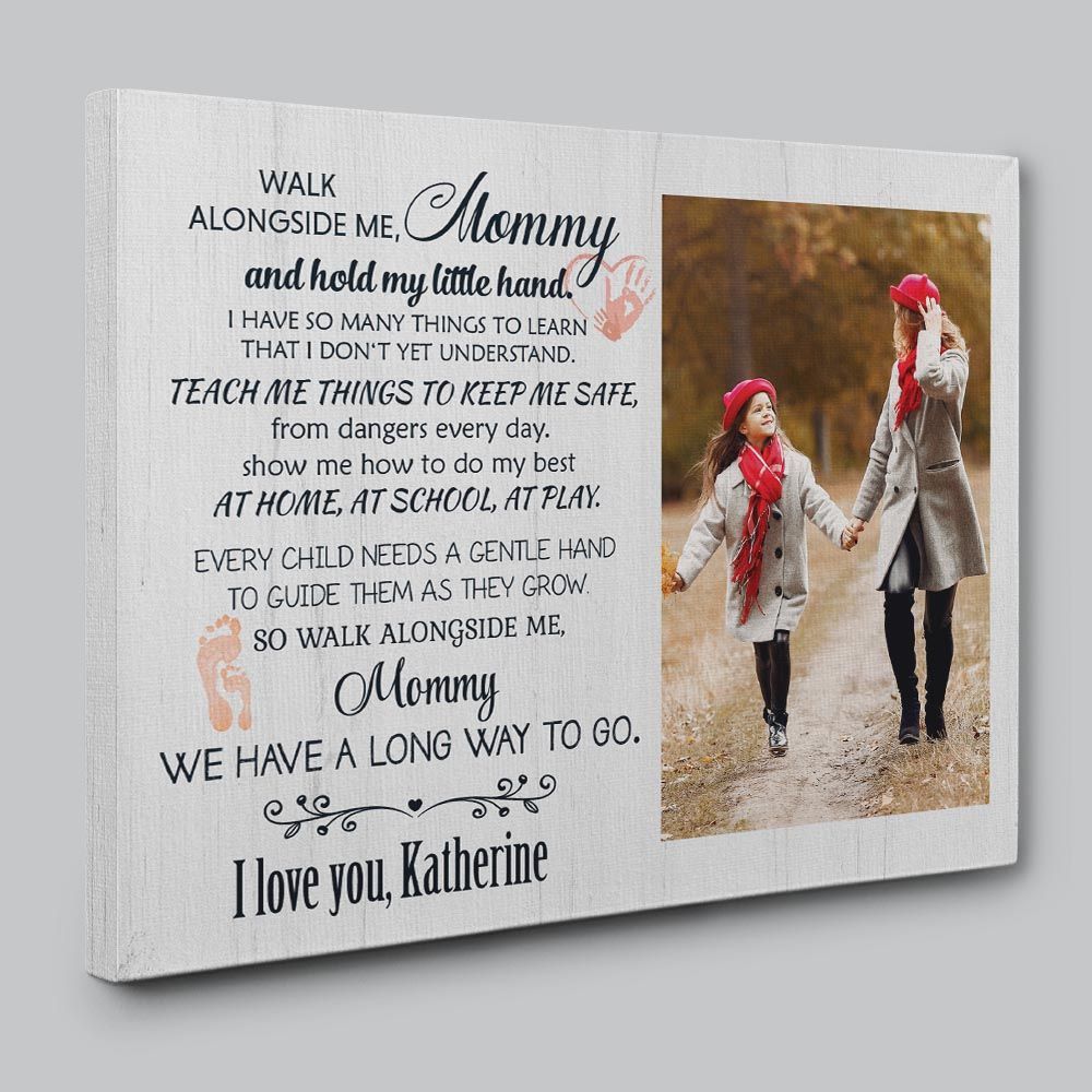 Walk With Me Mama Poem Custom Mother’s Day Gift Canvas Print