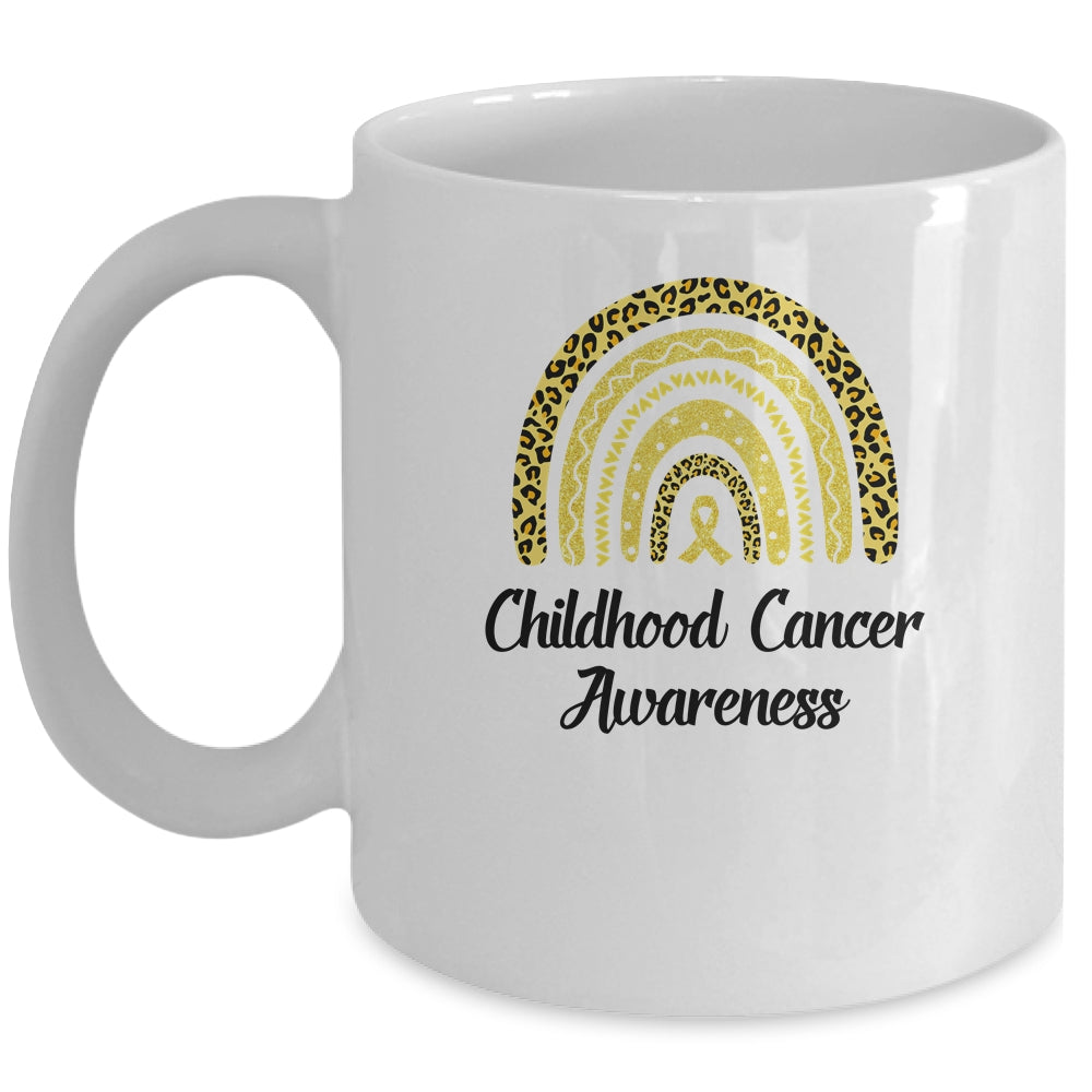 Childhood Cancer Awareness Rainbow Leopard Ribbon Mug