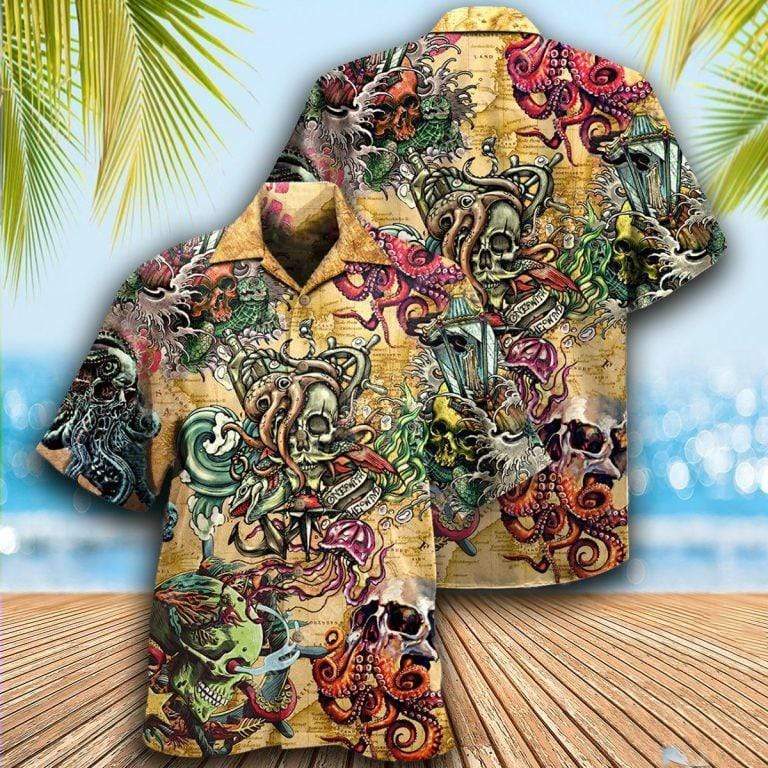 Skull And Octopus Aloha Hawaii Shirts For Men Women Ha34619