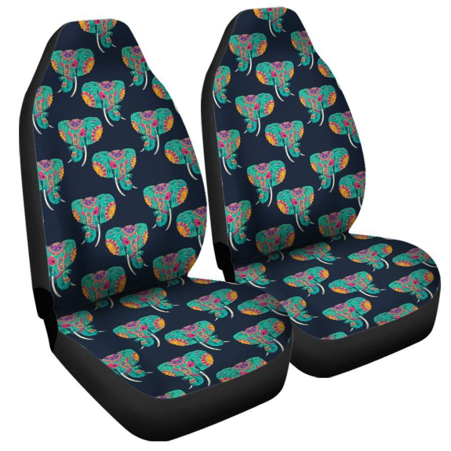 Indian Tribal Elephant Pattern Print Universal Fit Car Seat Covers