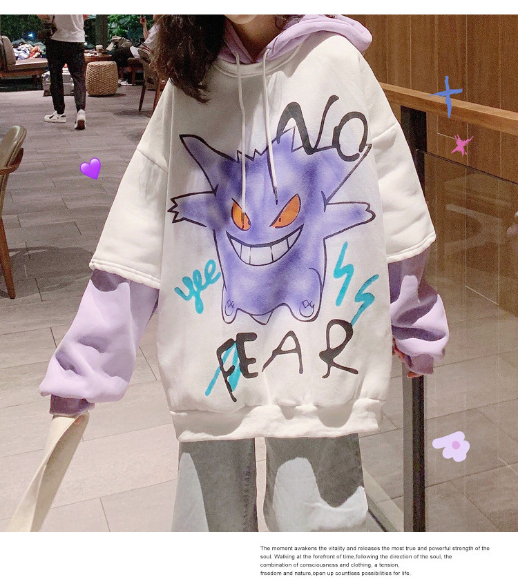 2022 Pokemon Women Oversized Hoodie Loose Female Sweatshirt Hoodies Harajuku Kpop Streetwear Halloween Korean Monster Alphabeter alx