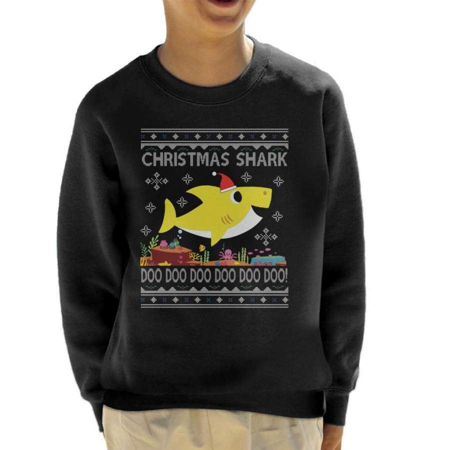 Baby Shark Christmas Knit Kid’s Sweatshirt