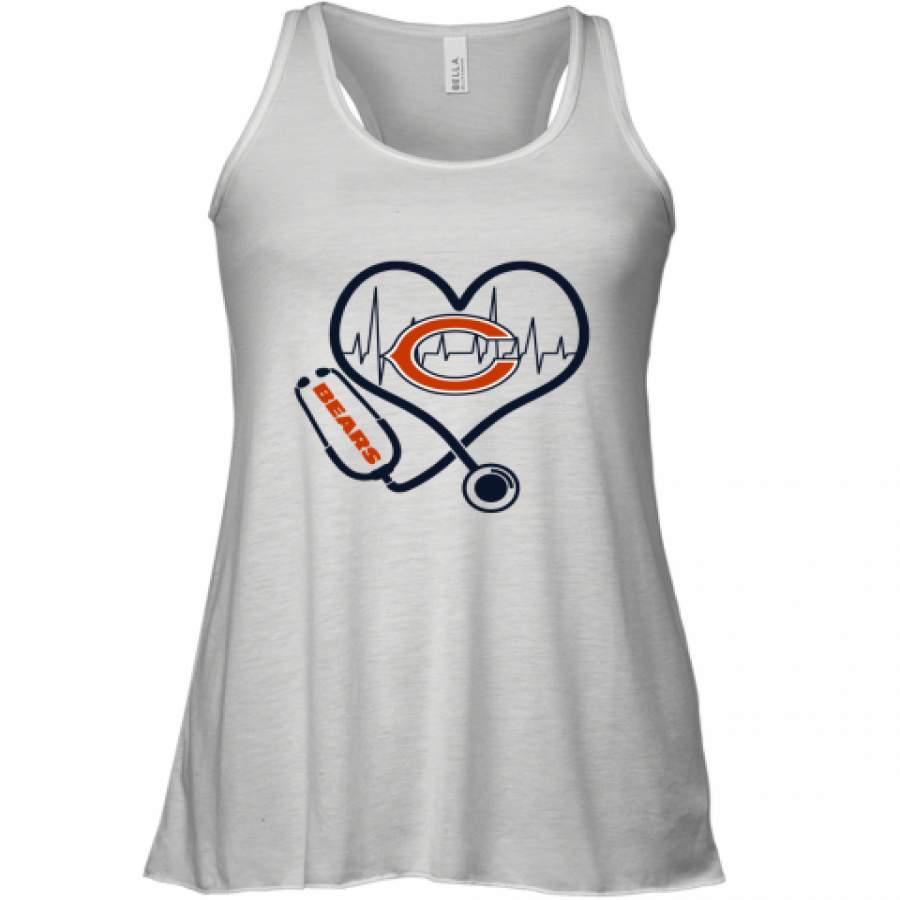 Stethoscope Heart Chicago Bears shirt Racerback Tank