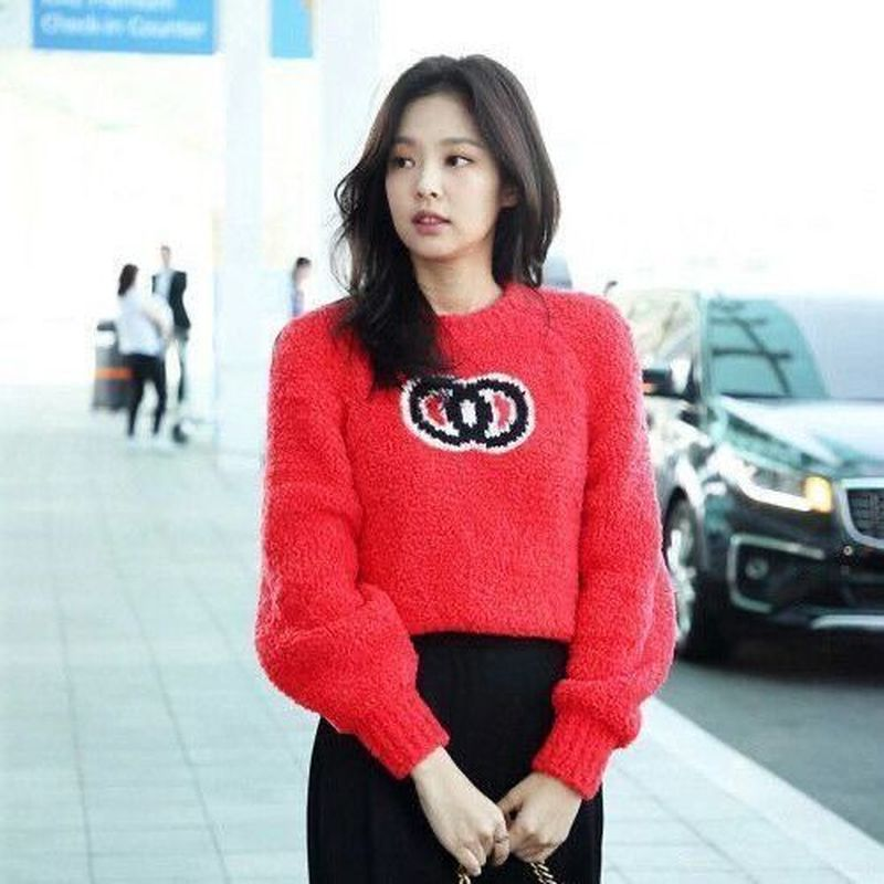 Autumn Winter Kpop Fashion Women Sweater Lamb Wool Sweaters Bottoming O-Neck Letter Pullover Sweater Women Sweater alx