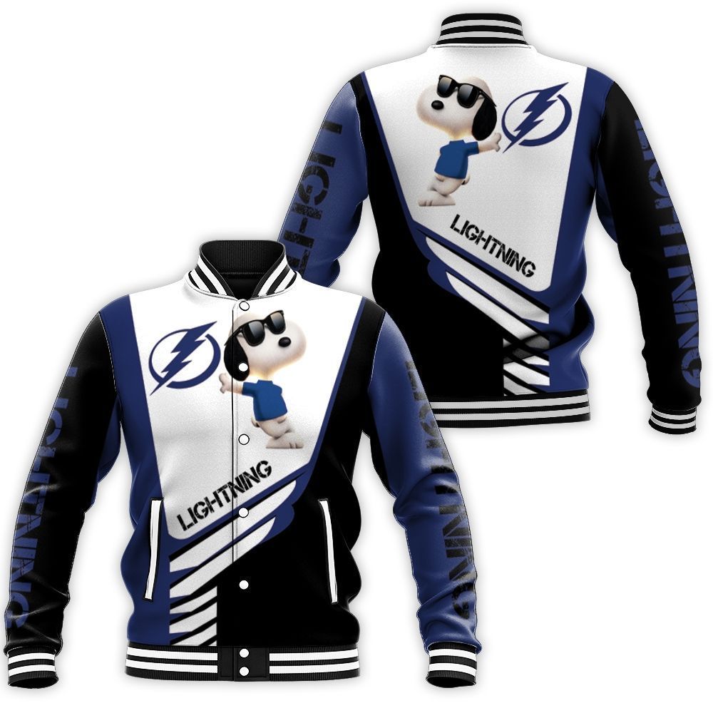 Tampa Bay Lightning Snoopy For Fans 3D Baseball Jacket