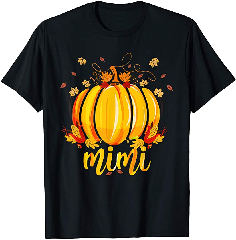 Mimi Pumpkin Family Matching Halloween Fall Leaves Grandma T Shirt