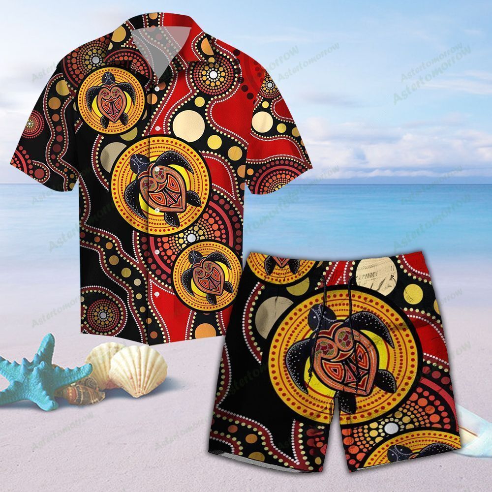 Aboriginal Australia Indigenous Turtles Unisex Hawaiian Shirt Beach Polynesia Culture Ha80815