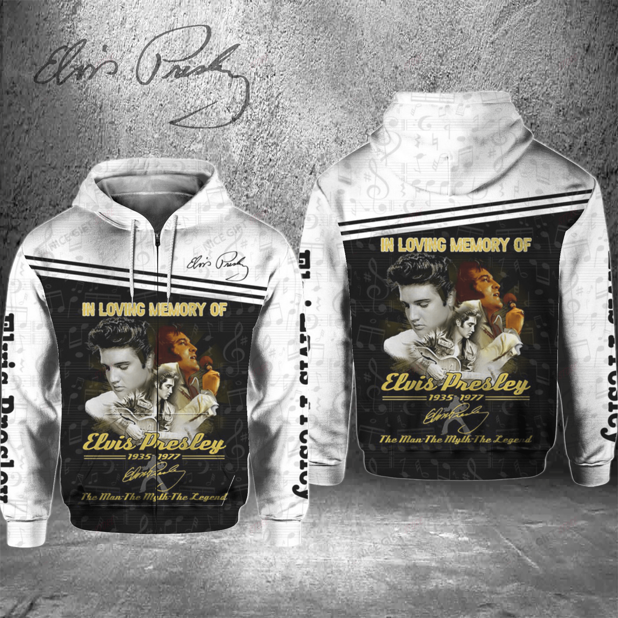 In Loving Memory Of Elvis Presley Zip Hoodie 3D 3Zh-N9P6