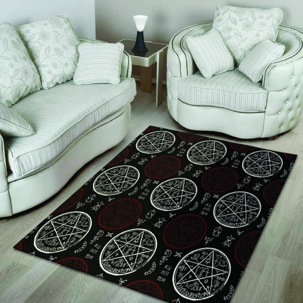 Magic Pentagram Gothic Witch Area Rug