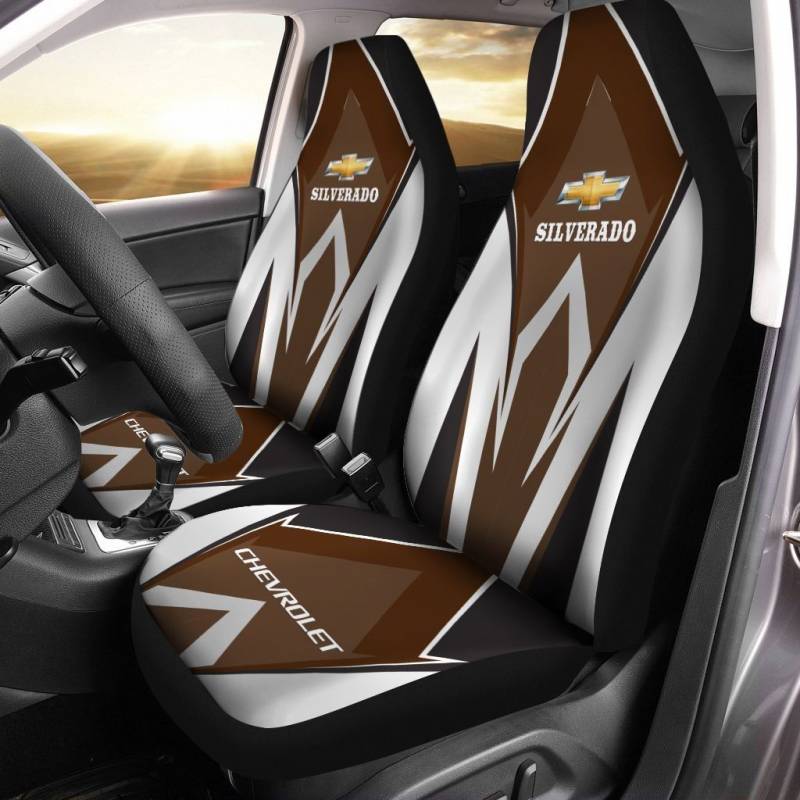 Chevrolet Silverado VTH Car Seat Cover (Set of 2) Ver 1 (Brown)