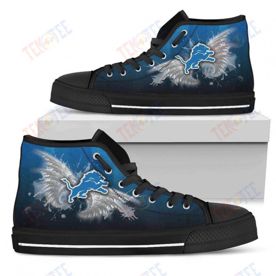 Mens Womens Detroit Lions High Top Shoes Angel Wings 3D Printable TMT596