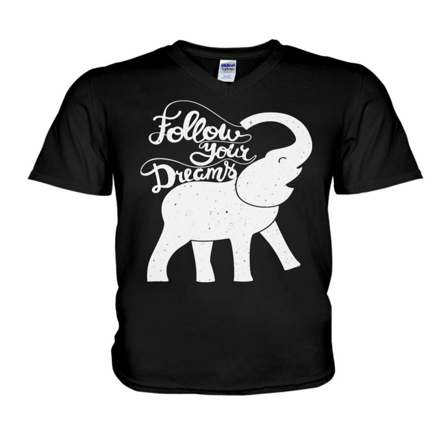 Follow Your Dreams For Elephant Lovers Guys V-Neck