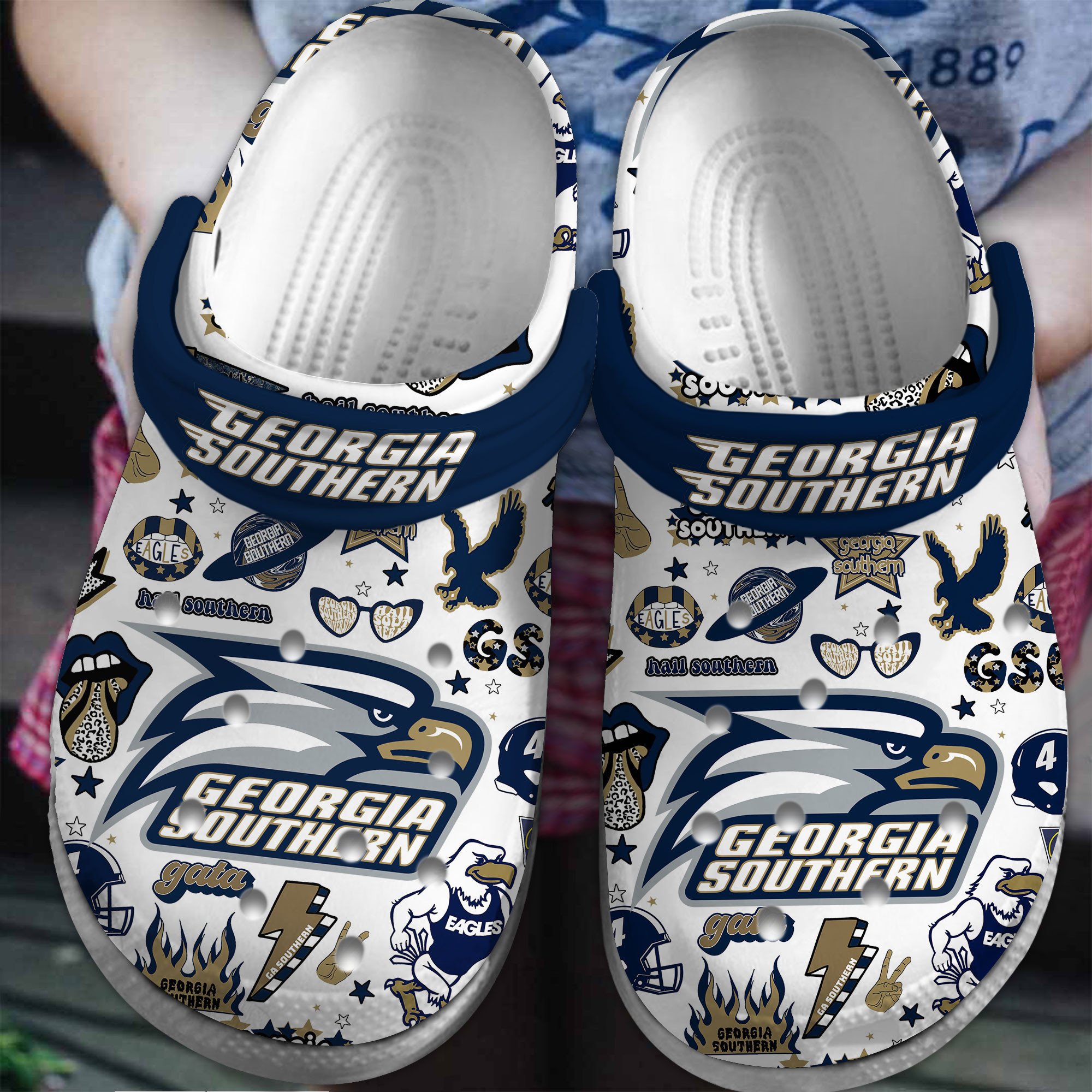 Georgia Southern Eagles football NFL Sport Crocss Crocband Clogs Shoes Comfortable For Men Women and Kids