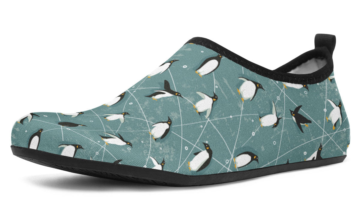 Penguin Pattern Aqua Barefoot Shoes