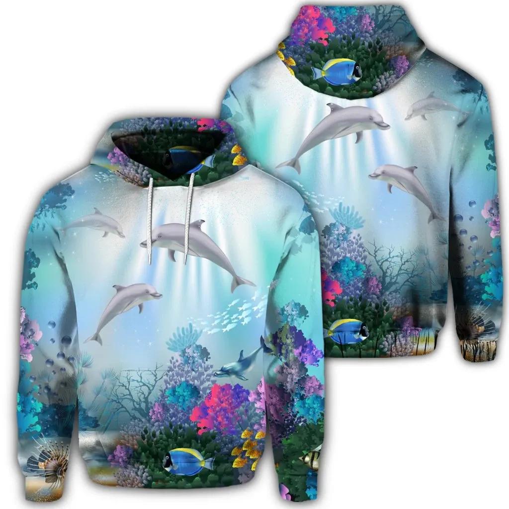 Alohawaii Hoodie – Hawaiian Dolphins Play The Ocean Polynesian Hoodie – Ah – J4R