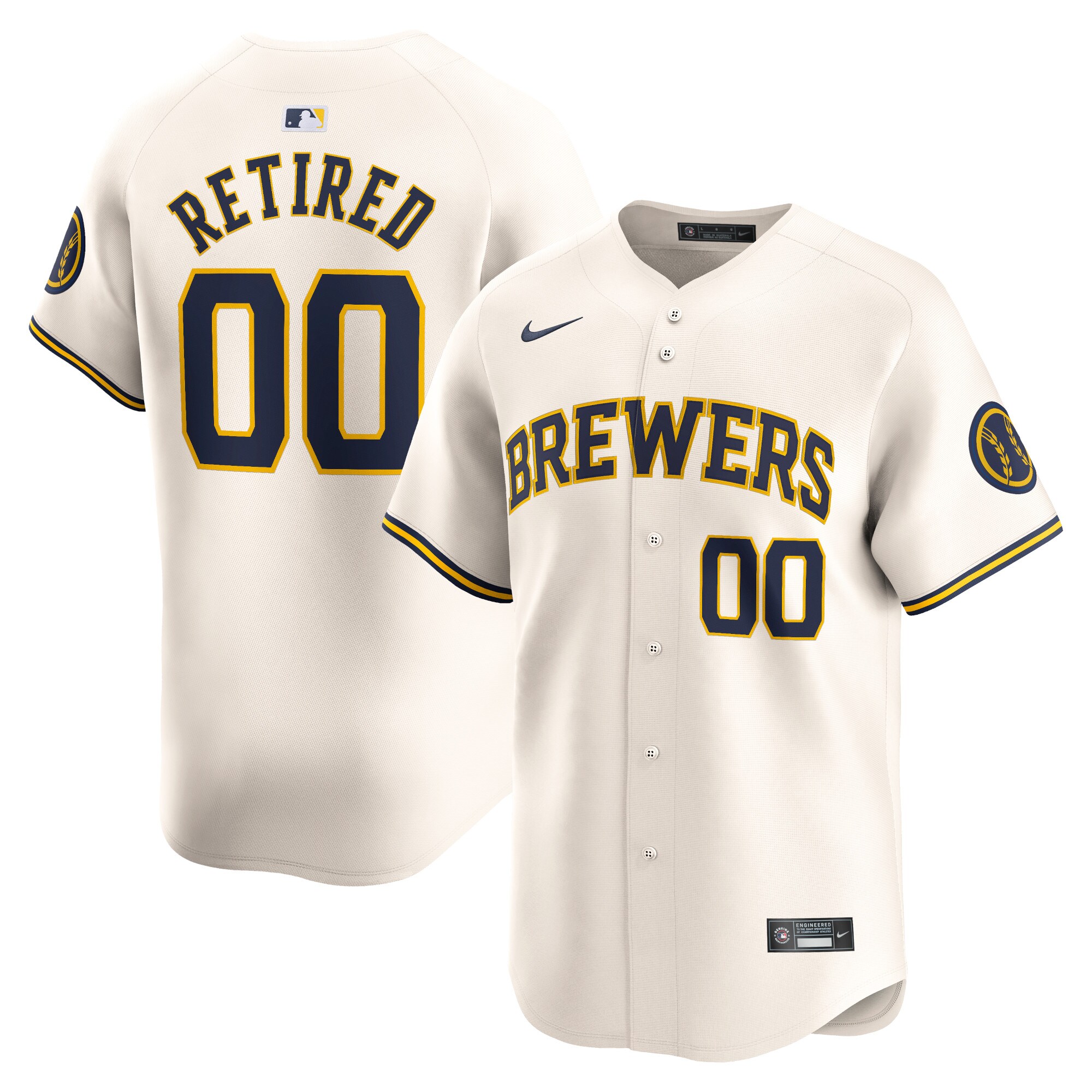 Milwaukee Brewers Home Limited Pick-A-Player Retired Roster Jersey – Cream