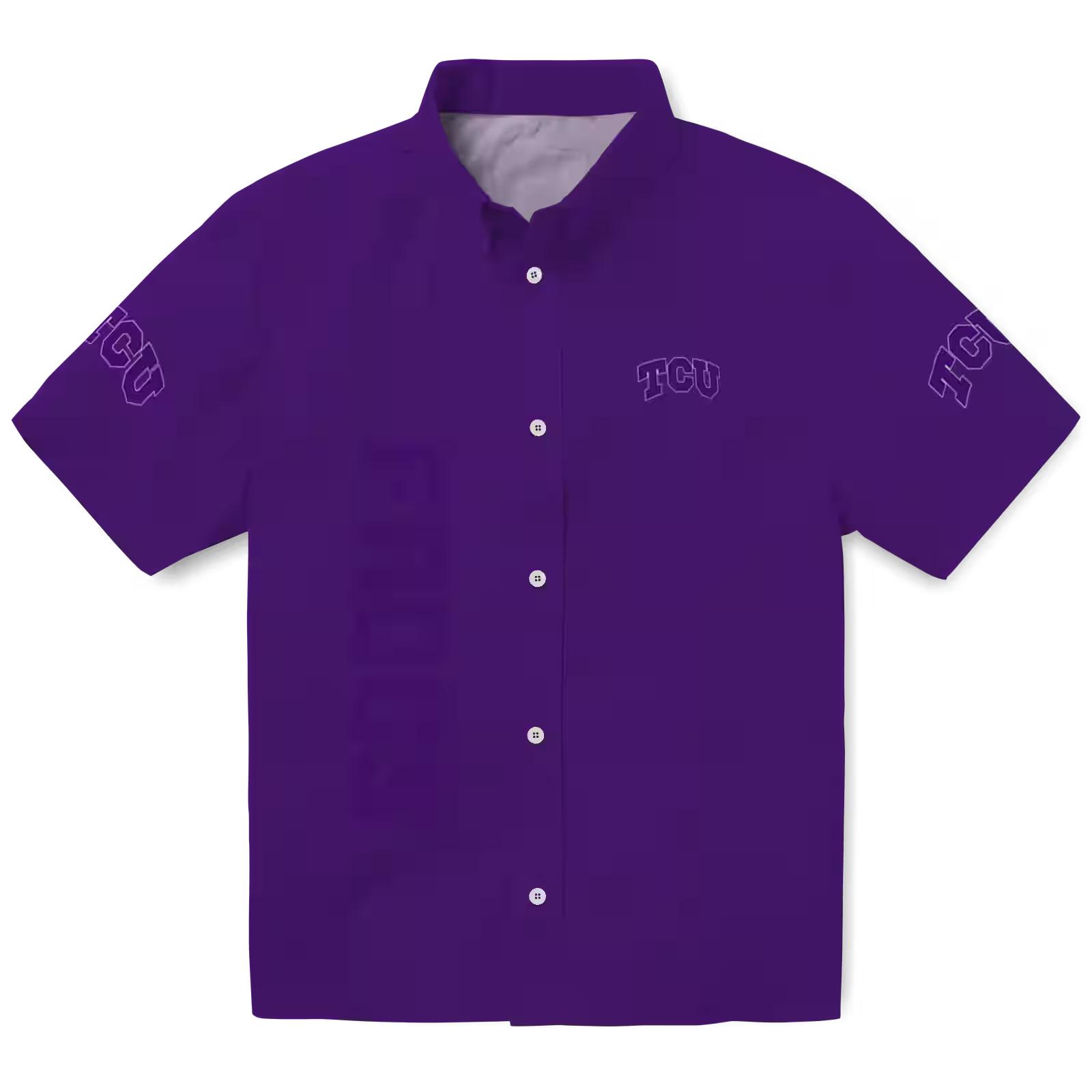 Tcu Horned Frogs Stuart Minion Purple Hawaiian Shirt
