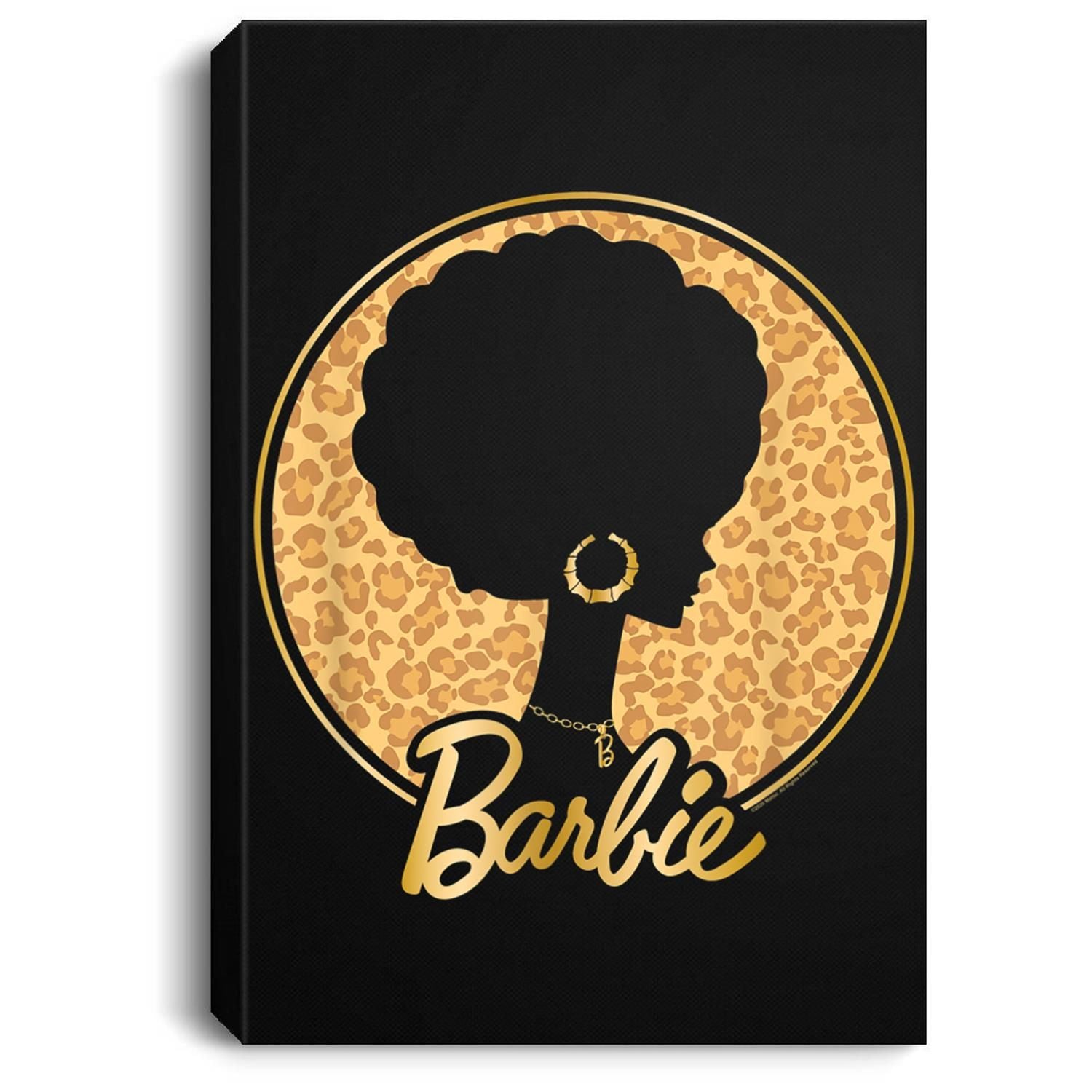 Barbie Afro Barbie Leopard Portrait Canvas