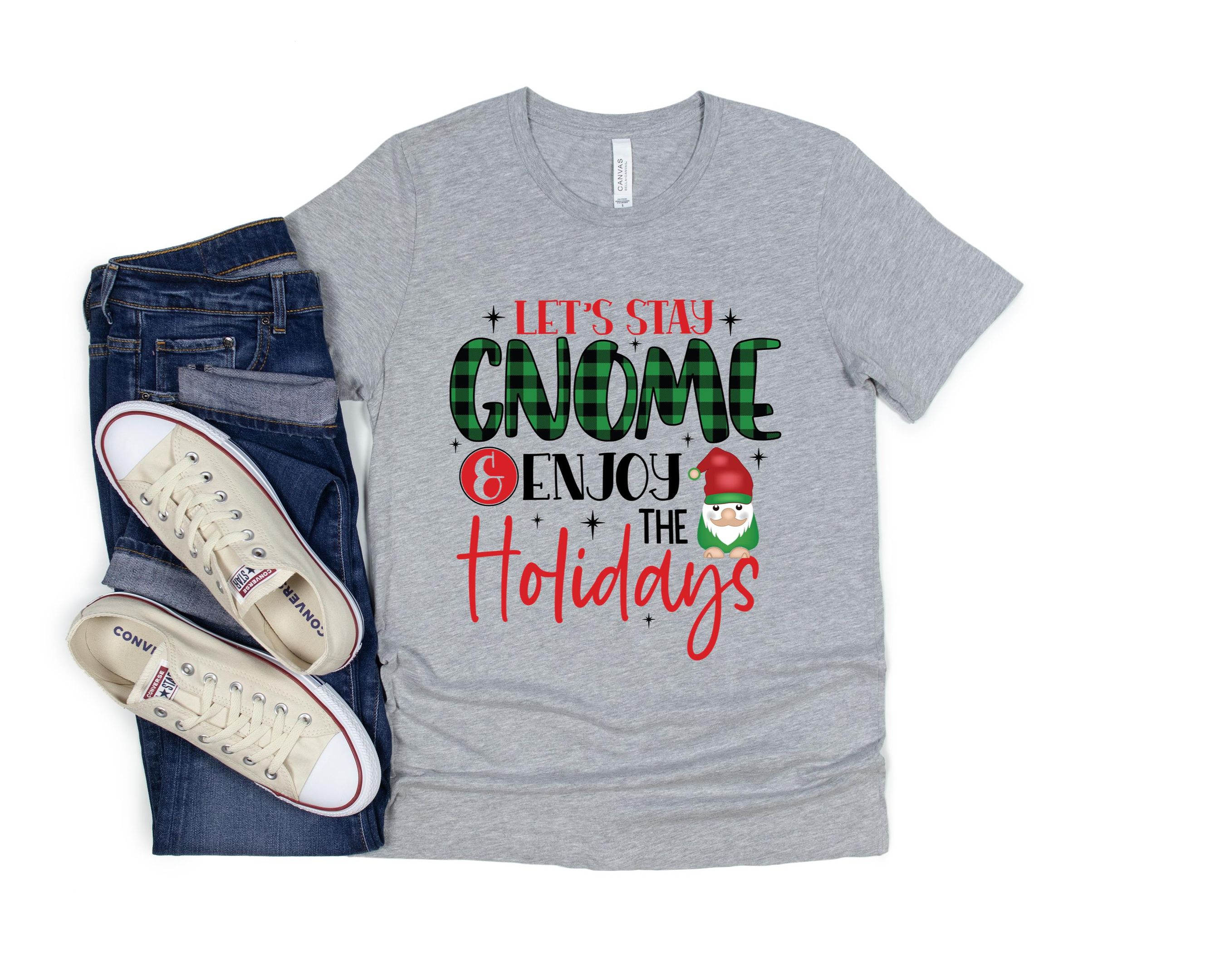 Let’S Stay Gnome And Enjoy The Holidays Shirt, Gnome Shirt, Merry Christmas Shirt,  Christmas Funny Shirt, Christmas Gnomes Shirt