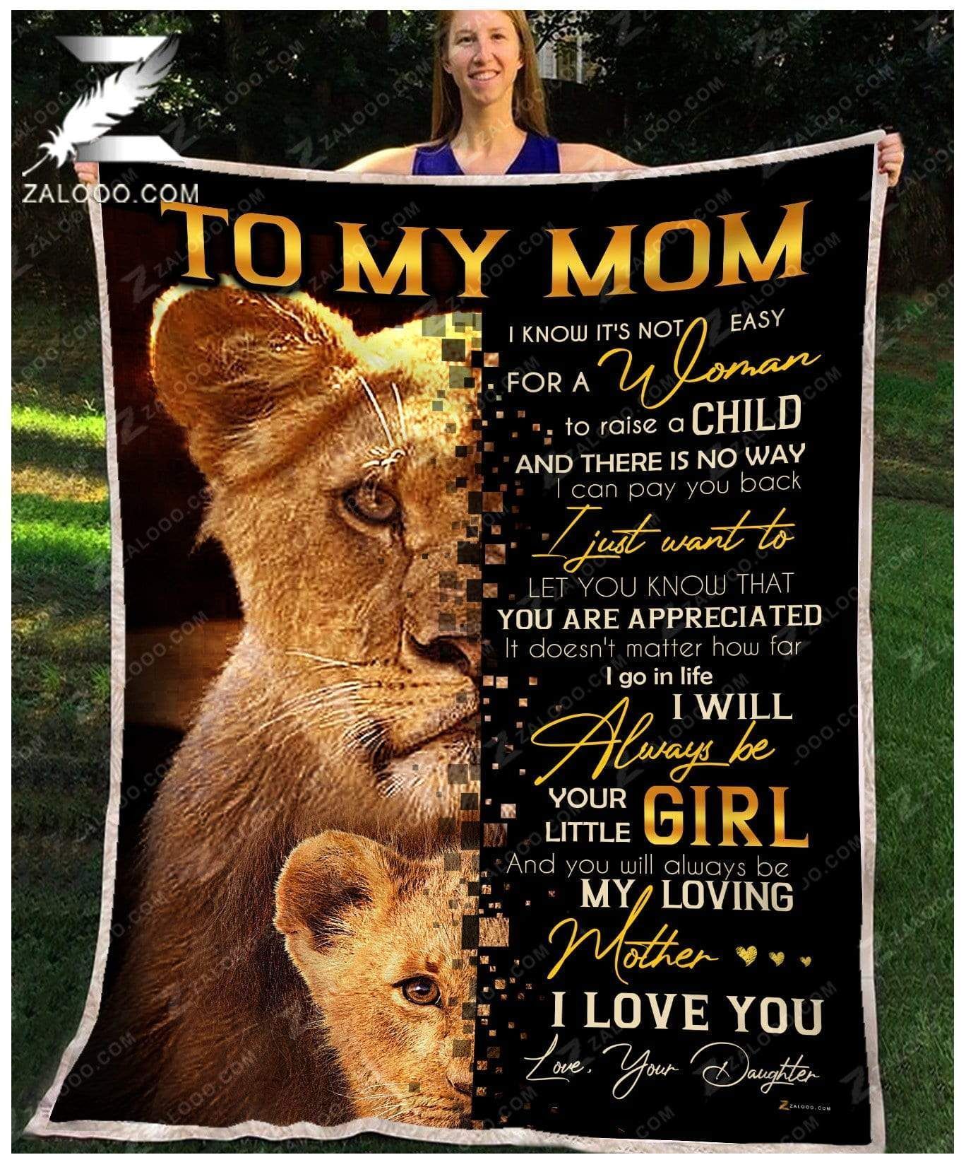 – Fleece Blanket – Lion – To My Mom (Daughter) – My Loving Mother