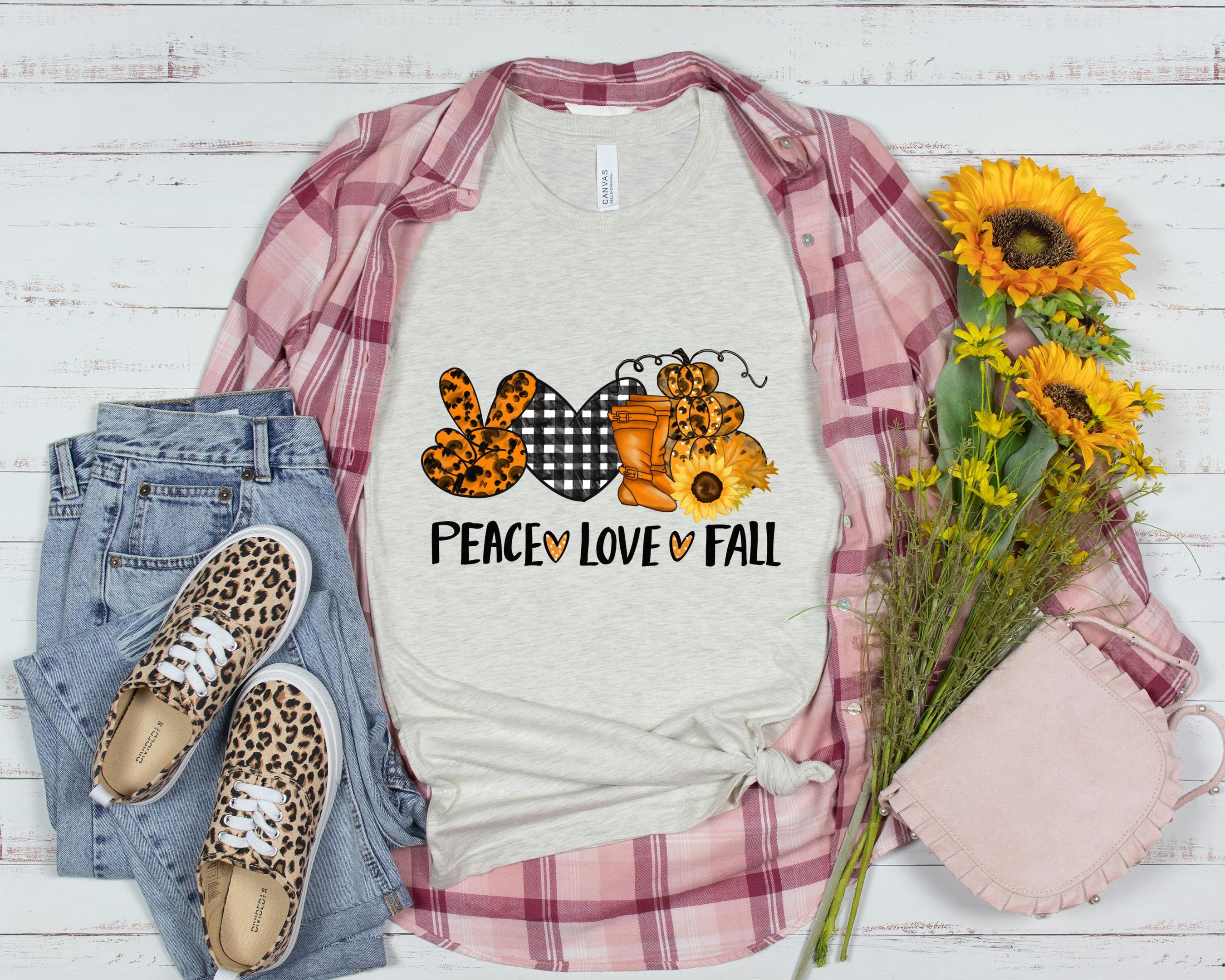Peace Love Fall Shirt, Fall Season Shirt, Autumn Shirt, Happy Mid Shirt, For Autumn Shirt, Pumpkin Season Shirt