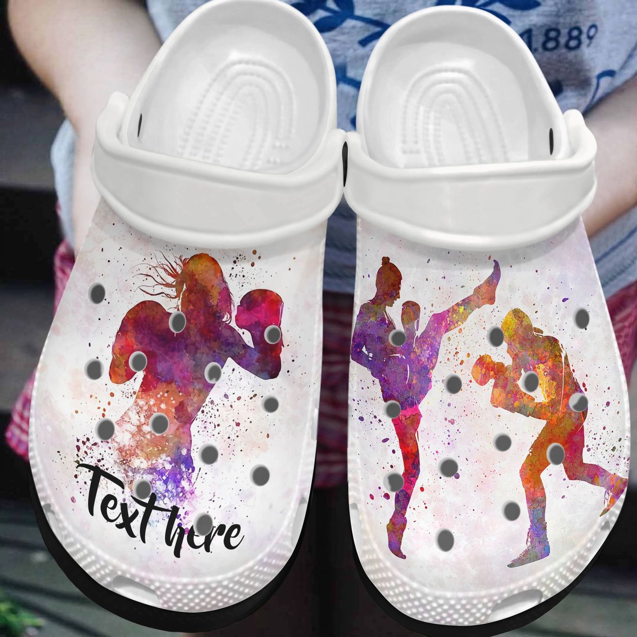 Boxing Personalized Clog, Custom Name, Text, Color, Number Fashion Style For Women, Men, Kid, Print 3D Boxing Girl