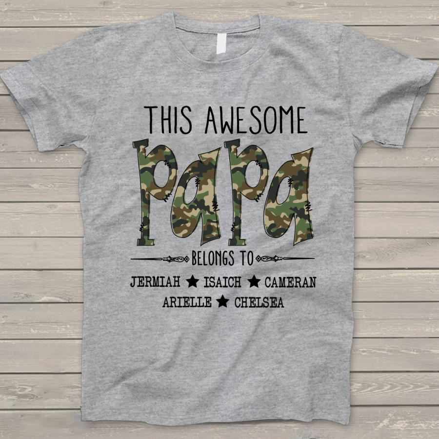 Personalized This Awesome Papa Belongs To T-Shirt