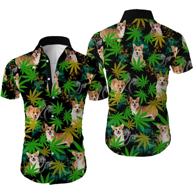 Wozoro Corgi Cannabis Marijuana Hawaii Shirt Ha77784