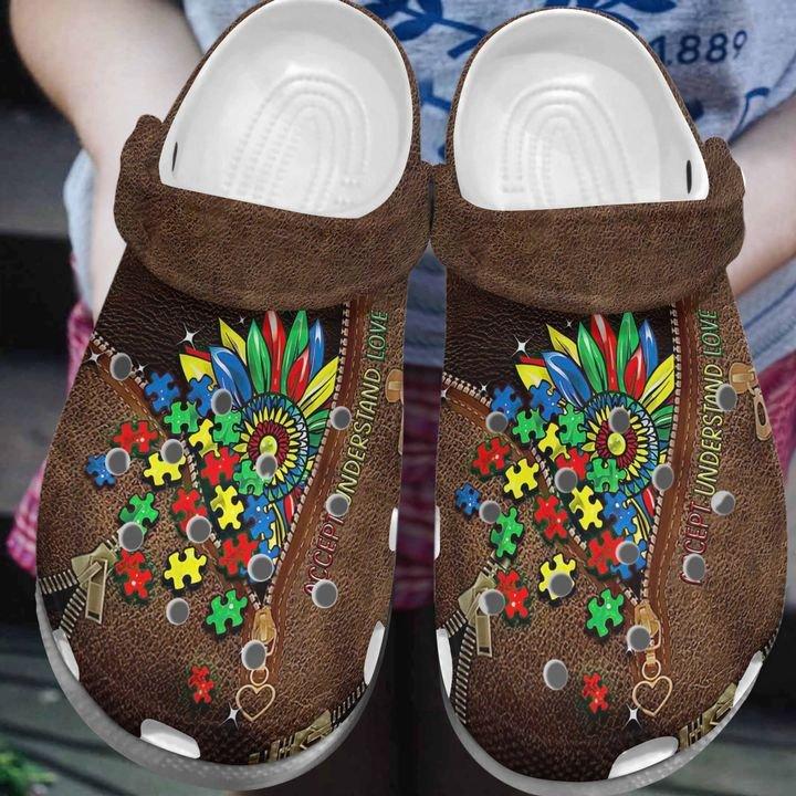 Autism Personalize Clog, Custom Name, Text, Fashion Style For Women, Men, Kid, Print 3D Autism Zipper