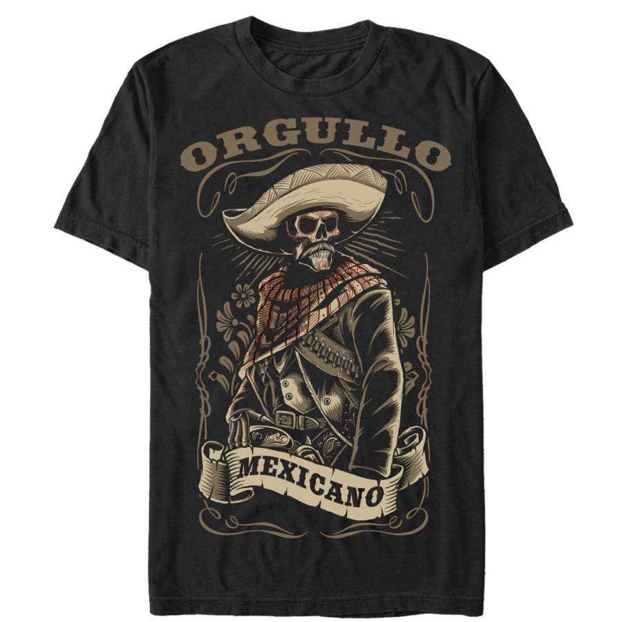 Aztlan Men’s Orgullo Mexicano  T Shirt Black