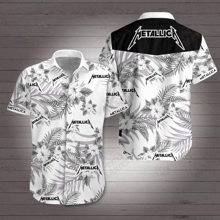 Metallica Hawaii Shirt White Men Women Beach Wear Short Sleeve Ha19874