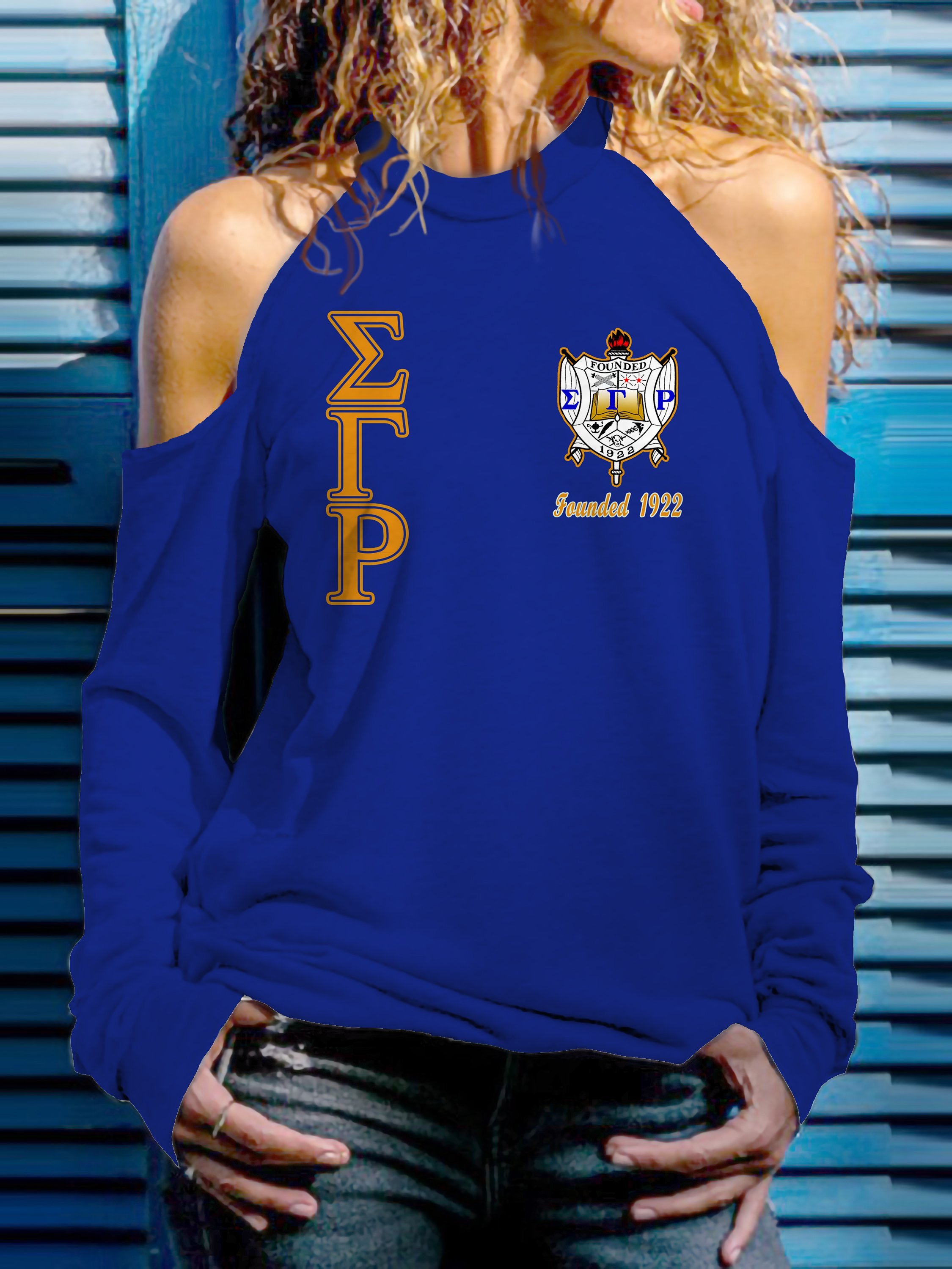 Sigma Gamma Rho Strapless Off Shoulder Sweatshirt