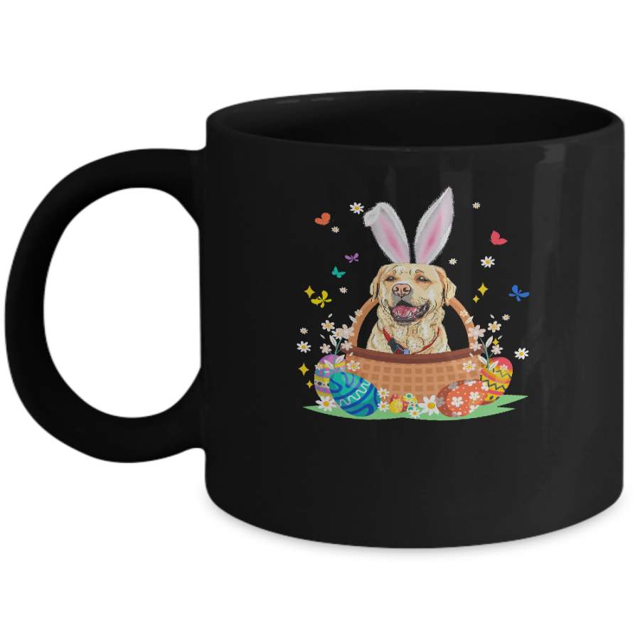 Labrador Bunny Hat Rabbit Easter Eggs Mug