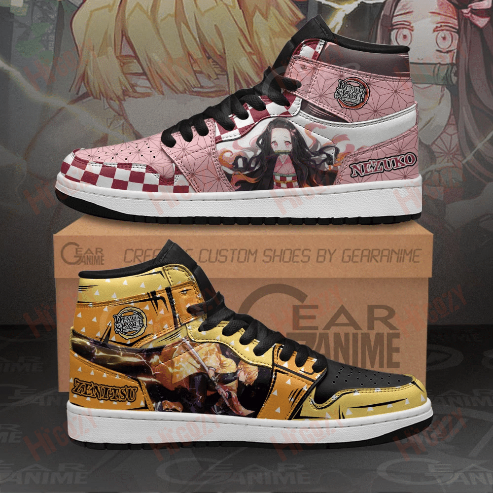 Zenitsu & Nezuko Sneakers Demon Slayer Custom Anime Shoes