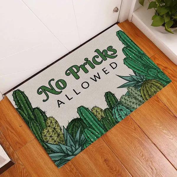 No Pricks Allowed Cactus Forest Flower Doormat Indoor And Outdoor Mat Entrance Rug Sweet Home Decor Closing Gift Gift For Friend Family Flower Lovers Gift Idea