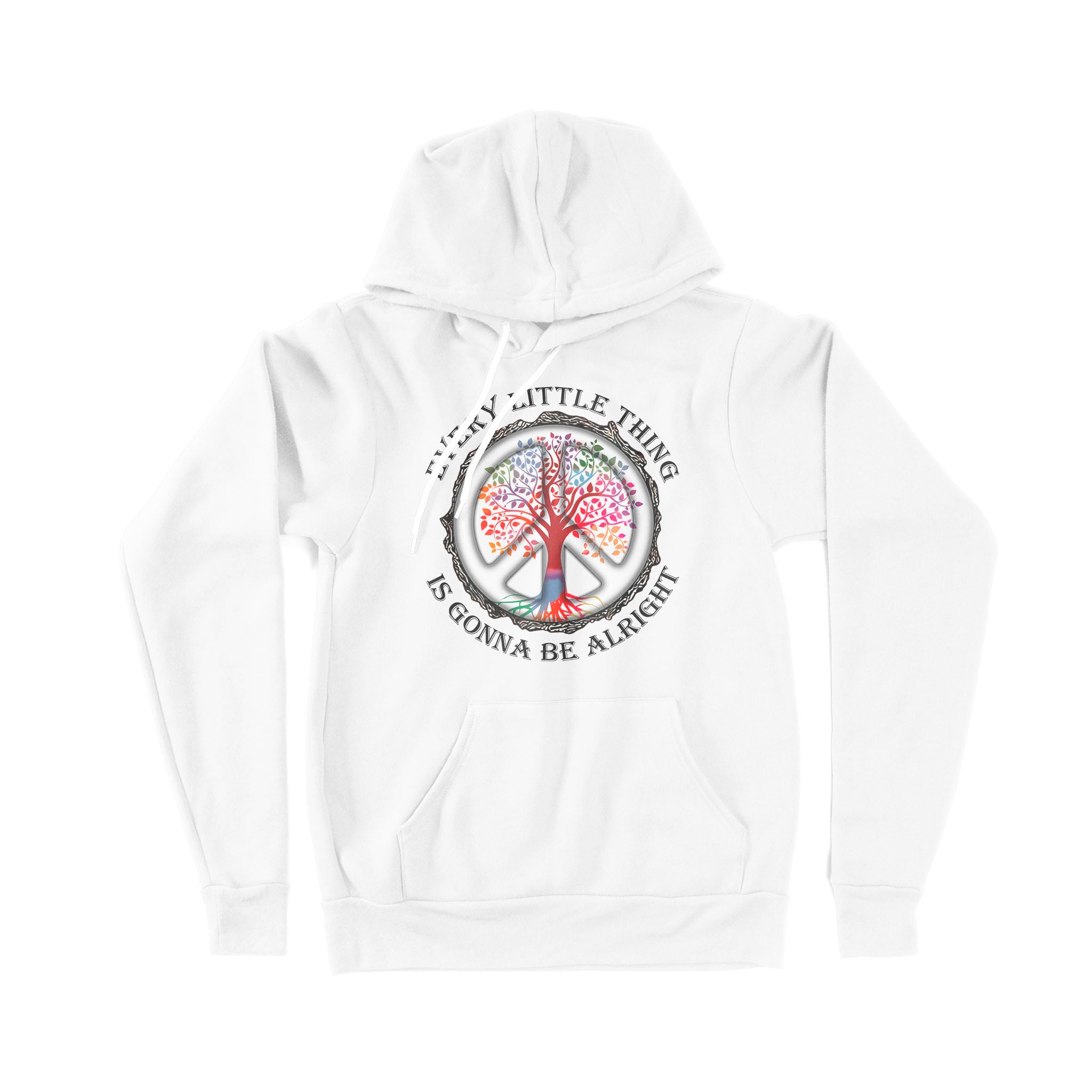 Ff Hippie Symbol Every Little Thing Is Gonna Be Alright Motivational – Premium Hoodie