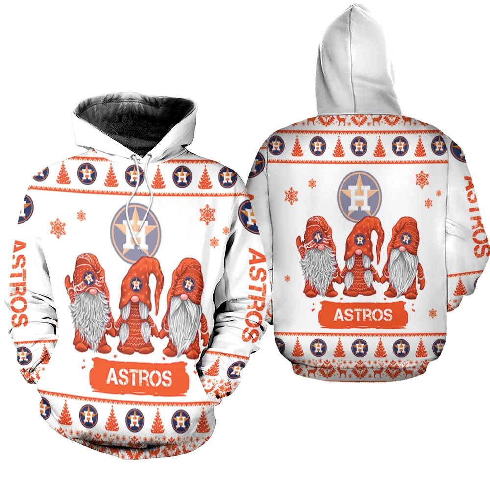 Christmas Gnomes Houston Astros Ugly Sweatshirt Christmas 3D Hoodie