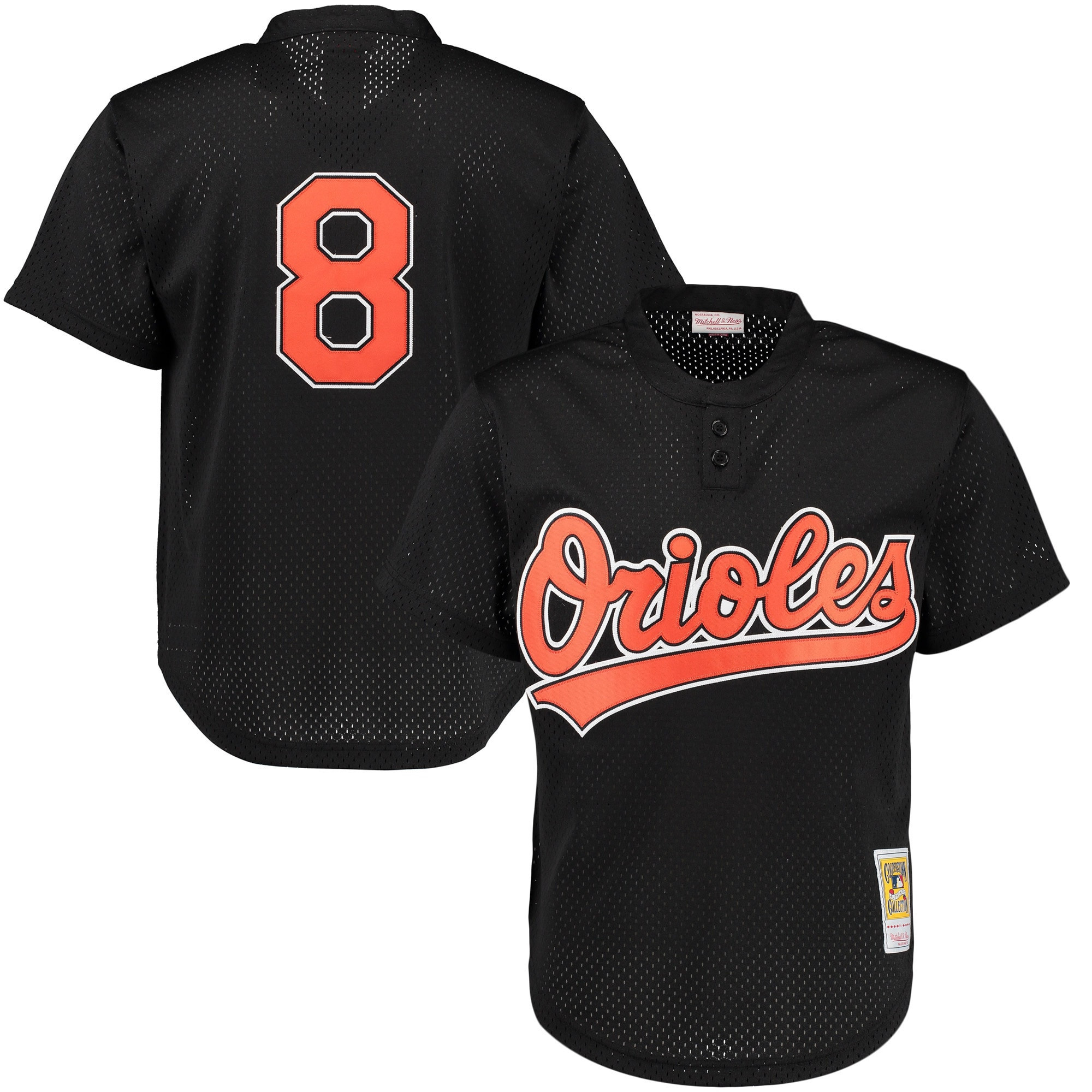 Cal Ripken Jr. Baltimore Orioles Mitchell & Ness Cooperstown Mesh Batting Practice Jersey – Black MLB