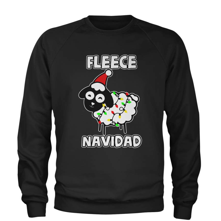 Sheep Fleece Navidad Ugly Christmas Adult Crewneck Sweatshirt