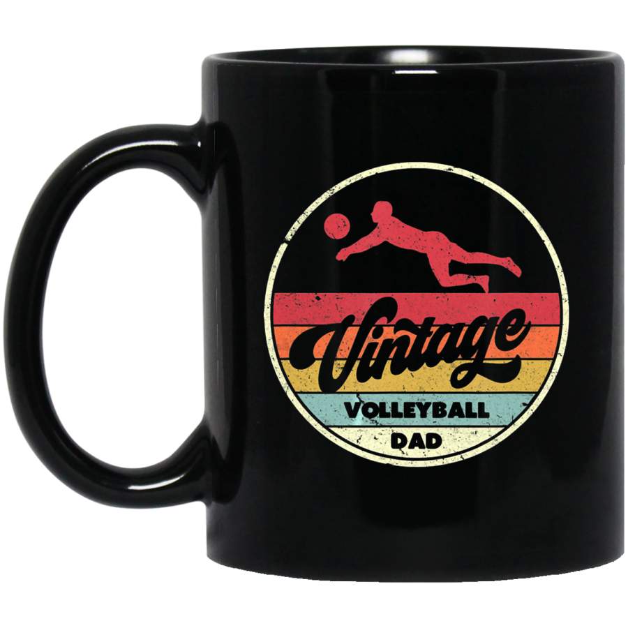 Vintage Volleyball Dad. Retro Style Coffee Mug