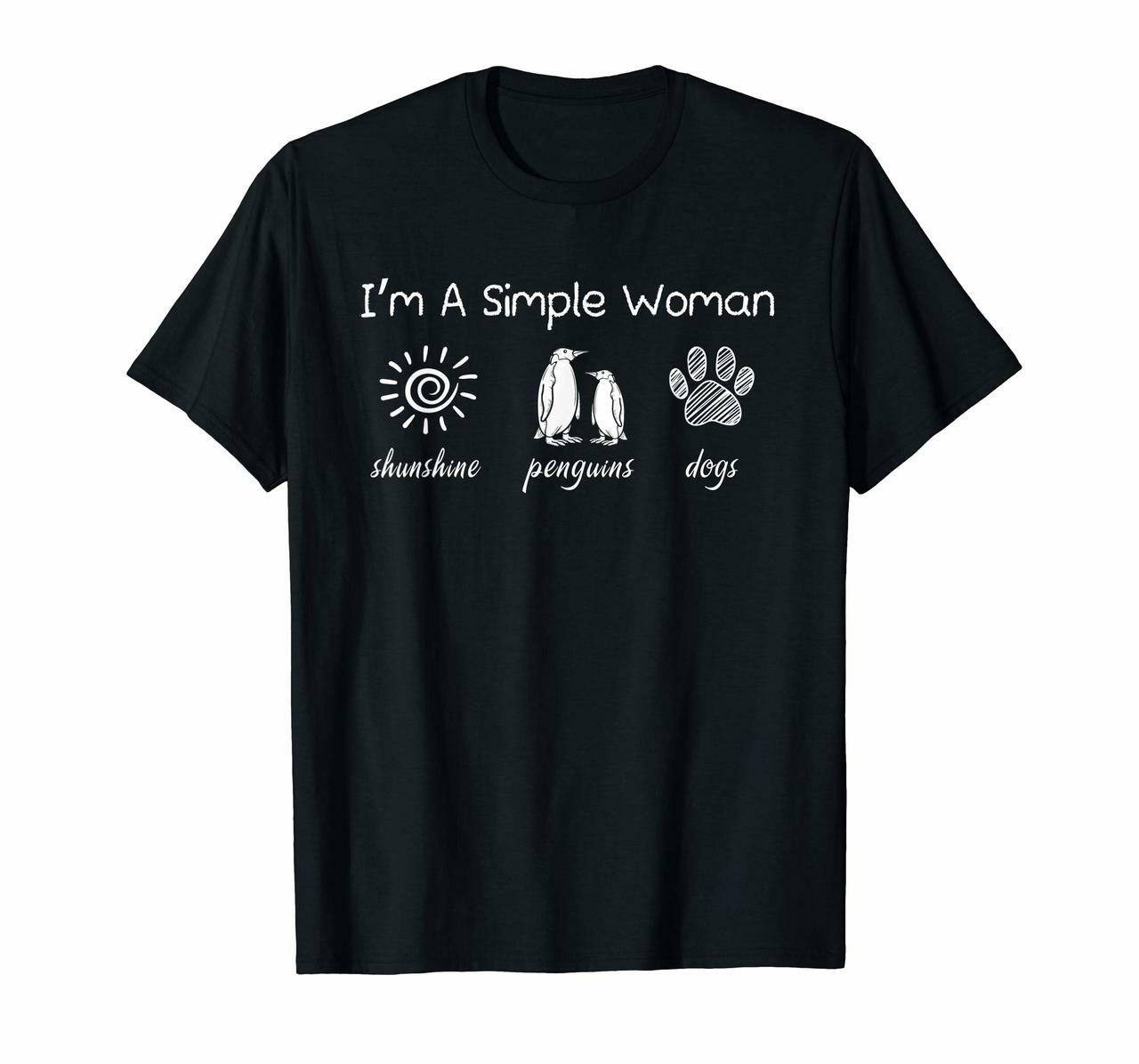 Im A Simple Woman Sunshine Penguins Dogs Tshirt