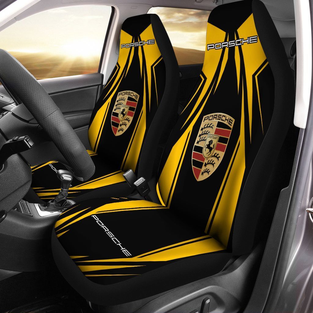 Porsche  Car Seat Cover (Set Of 2) Ver 2 (Yellow)