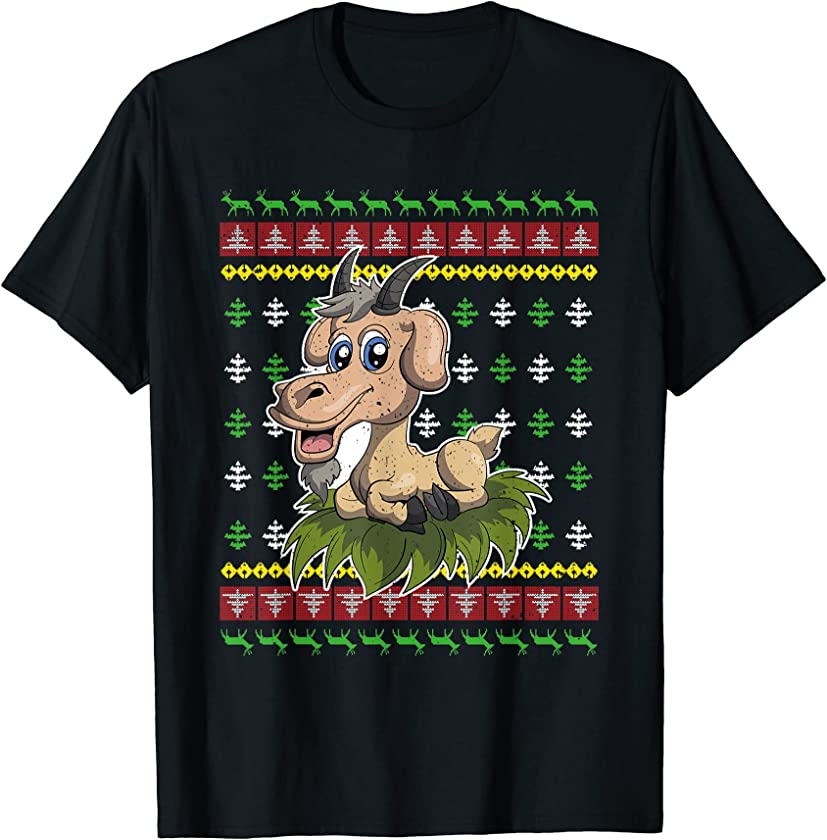 Ugly Christmas Farm Animal Farmer Merry Xmas Cute Goat T-Shirt