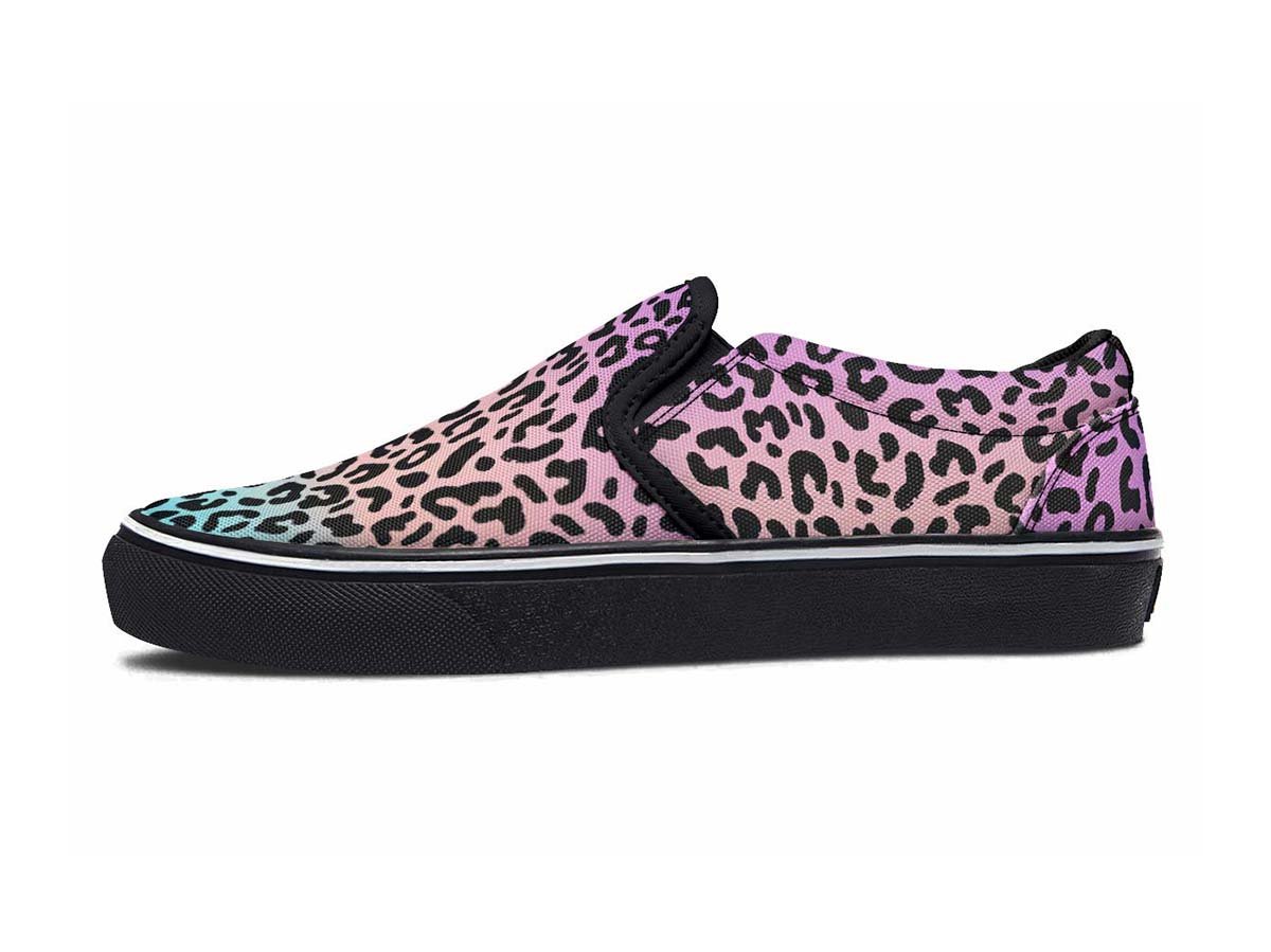 Gradient Leopard Pattern, Slip Ons, Classic Sneakers, Streetwear, Vegan Shoes, Men’S Shoes, Woman’S Shoes, Custom Printed, Abstractprint